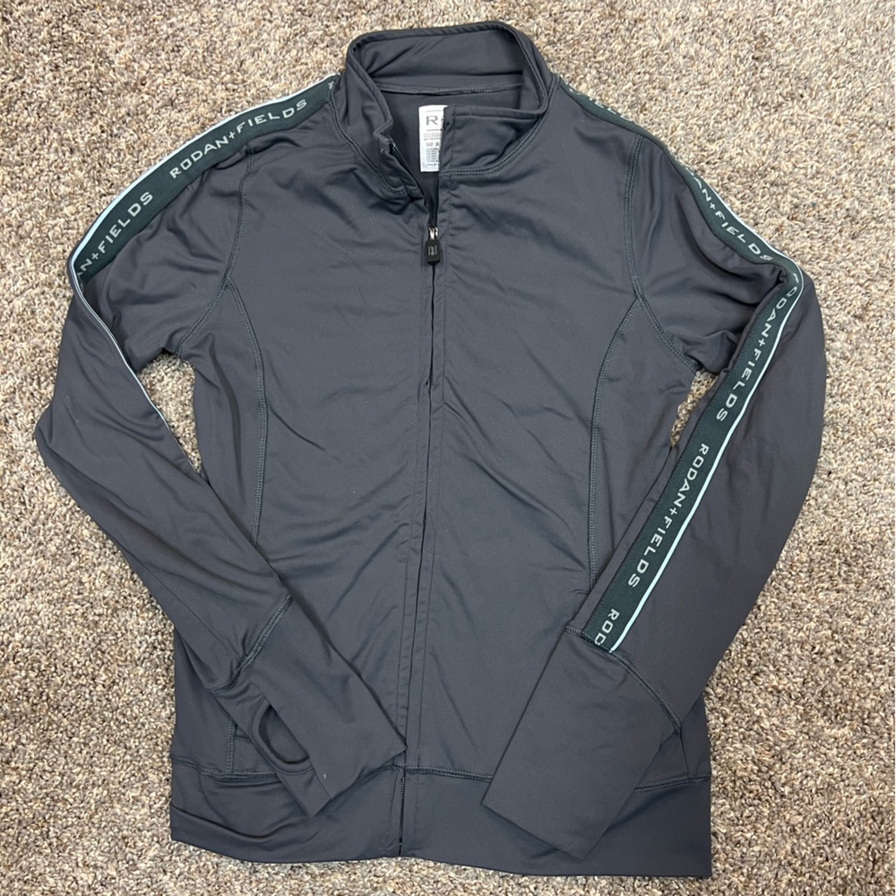 Rodan + Fields jacket womens small‎ gray Full Zip Athletic Running lightweight